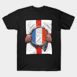 France Flag English Flag Ripped - Gift for French From France T-Shirt